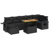 Image de vidaXL Ensemble de jardin canapé 8 pièces avec coussins noir poly rotin