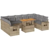 Image de vidaXL Ensemble de salon de jardin 10 pièces avec coussins Beige Poly Rattan
