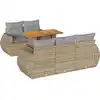 Image de vidaXL Ensemble de salon de jardin 6 pièces avec coussins Beige Poly Rattan