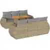 Image de vidaXL Ensemble de salon de jardin 7 pièces avec coussins Beige Poly Rattan