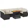 Image de vidaXL Ensemble de jardin canapé 8 pièces avec coussins noir poly rotin