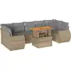 Image de vidaXL Ensemble de jardin canapé 8 pièces avec coussins Beige Poly Rattan