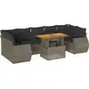 Image de vidaXL Ensemble de jardin canapé 8 pièces avec coussins Gris Poly rotin