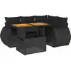 Image de vidaXL Ensemble de salon de jardin 5 pièces avec coussins noir poly rotin