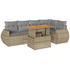 Image de vidaXL Ensemble de salon de jardin 6 pièces avec coussins Beige Poly Rattan