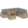 Image de vidaXL Ensemble de salon de jardin 7 pièces avec coussins Beige Poly Rattan