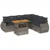Image de vidaXL Ensemble de salon de jardin 7 pièces avec coussins Gris Poly rotin