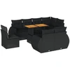 Image de vidaXL Ensemble de salon de jardin 9 pièces avec coussins noir poly rotin