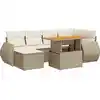 Image de vidaXL Ensemble de salon de jardin 7 pièces avec coussins Beige Poly Rattan
