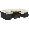 Image de vidaXL Ensemble de 10 canapés de jardin avec coussins noir poly rotin