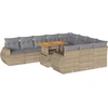 Image de vidaXL Ensemble de salon de jardin 11 pièces avec coussins Beige Poly Rattan