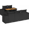 Image de vidaXL Ensemble de salon de jardin 6 pièces avec coussins noir poly rotin