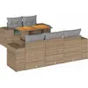 Image de vidaXL Ensemble de salon de jardin 6 pièces avec coussins Beige Poly Rattan