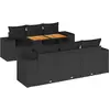 Image de vidaXL Ensemble de salon de jardin 7 pièces avec coussins noir poly rotin