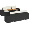 Image de vidaXL Ensemble de salon de jardin 7 pièces avec coussins noir poly rotin