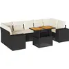 Image de vidaXL Ensemble de jardin canapé 8 pièces avec coussins noir poly rotin