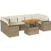 Image de vidaXL Ensemble de jardin canapé 8 pièces avec coussins Beige Poly Rattan