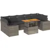Image de vidaXL Ensemble de jardin canapé 8 pièces avec coussins Gris Poly rotin