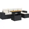 Image de vidaXL Ensemble de salon de jardin 6 pièces avec coussins noir poly rotin