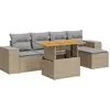 Image de vidaXL Ensemble de salon de jardin 6 pièces avec coussins Beige Poly Rattan