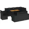 Image de vidaXL Ensemble de salon de jardin 9 pièces avec coussins noir poly rotin