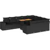 Image de vidaXL Ensemble de 10 canapés de jardin avec coussins noir poly rotin