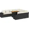 Image de vidaXL Ensemble de 10 canapés de jardin avec coussins noir poly rotin