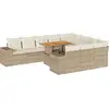 Image de vidaXL Ensemble de 10 canapés de jardin avec coussins Beige Poly rotin Acacia