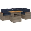 Image de vidaXL Ensemble de salon de jardin 6 pièces avec coussins Gris Poly rotin