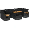 Image de vidaXL Ensemble de jardin canapé 8 pièces avec coussins noir poly rotin
