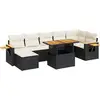 Image de vidaXL Ensemble de jardin canapé 8 pièces avec coussins noir poly rotin