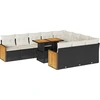 Image de vidaXL Ensemble de salon de jardin 11 pièces avec coussins noir poly rotin