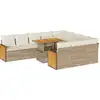 Image de vidaXL Ensemble de salon de jardin 11 pièces avec coussins Beige Poly rotin Acacia