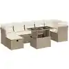 Image de vidaXL Ensemble de jardin canapé 8 pièces avec coussins Beige Poly Rattan