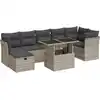 Image de vidaXL Ensemble de jardin canapé 8 pièces avec coussins gris clair Poly rotin