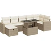 Image de vidaXL Ensemble de jardin canapé 8 pièces avec coussins Beige Poly Rattan