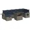 Image de vidaXL Ensemble de jardin canapé 8 pièces avec coussins Gris Poly rotin