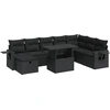 Image de vidaXL Ensemble de salon de jardin 9 pièces avec coussins noir poly rotin
