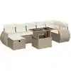 Image de vidaXL Ensemble de jardin canapé 8 pièces avec coussins Beige Poly Rattan