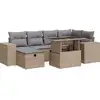 Image de vidaXL Ensemble de jardin canapé 8 pièces avec coussins Beige Poly Rattan