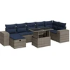 Image de vidaXL Ensemble de jardin canapé 8 pièces avec coussins Marron Poly rotin Acacia