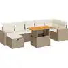 Image de vidaXL Ensemble de salon de jardin 5 pièces avec coussins Beige Poly rotin Acacia