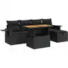 Image de vidaXL Ensemble de salon de jardin 6 pièces avec coussins noir poly rotin