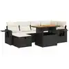 Image de vidaXL Ensemble de jardin canapé 8 pièces avec coussins noir poly rotin