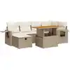 Image de vidaXL Ensemble de jardin canapé 8 pièces avec coussins Beige Poly rotin Acacia