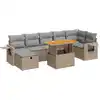 Image de vidaXL Ensemble de salon de jardin 5 pièces avec coussins Beige Poly rotin Acacia