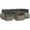 Image de vidaXL Ensemble de jardin canapé 8 pièces avec coussins Gris Poly rotin Acacia