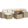 Image de vidaXL Ensemble de jardin canapé 8 pièces avec coussins Beige Poly rotin Acacia
