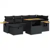 Image de vidaXL Ensemble de jardin canapé 8 pièces avec coussins noir poly rotin