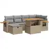 Image de vidaXL Ensemble de jardin canapé 8 pièces avec coussins Beige Poly Rattan